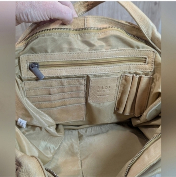 Latico Leather "Martine" Woven Tote Oversized Bag Color Honey - Picture 11 of 15